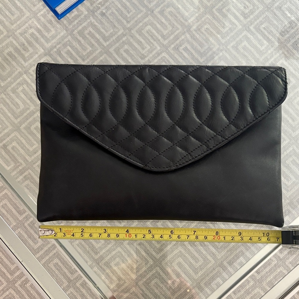 J. Crew Black Quilted Clutch